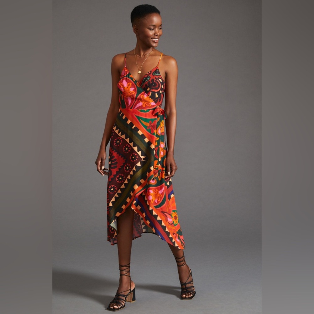 Farm Rio Hanky Wrap Midi Dress